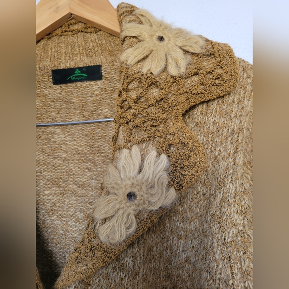 Weiyan Women's Wool/Cotton Cardigan Button/Snap Closure Openwork Medium - Picture 8 of 16